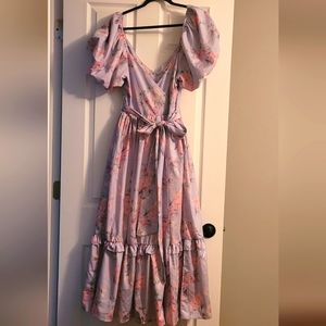 Yvonne & Love Cottagecore Lavender Floral Midi Dress